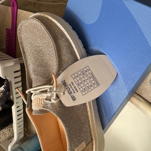 Hey Dude Glittery Silver Shoes - Picture 2 of 4